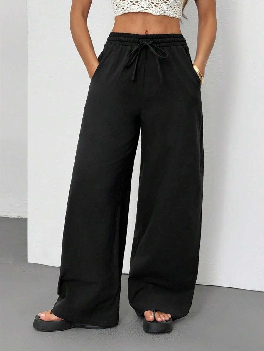 SHEIN CZARNE SPODNIE CASUAL S06__M