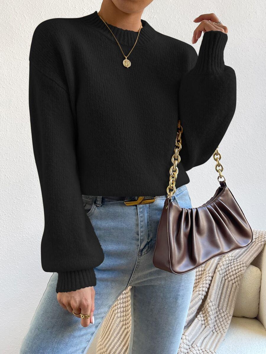 SHEIN CZARNY KLASYCZNY SWETER PK01__XS