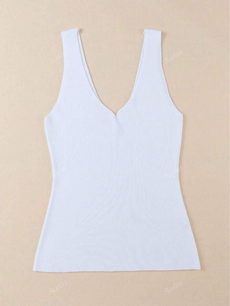 SHEIN BIAŁY DZIANINOWY TOP S06__S