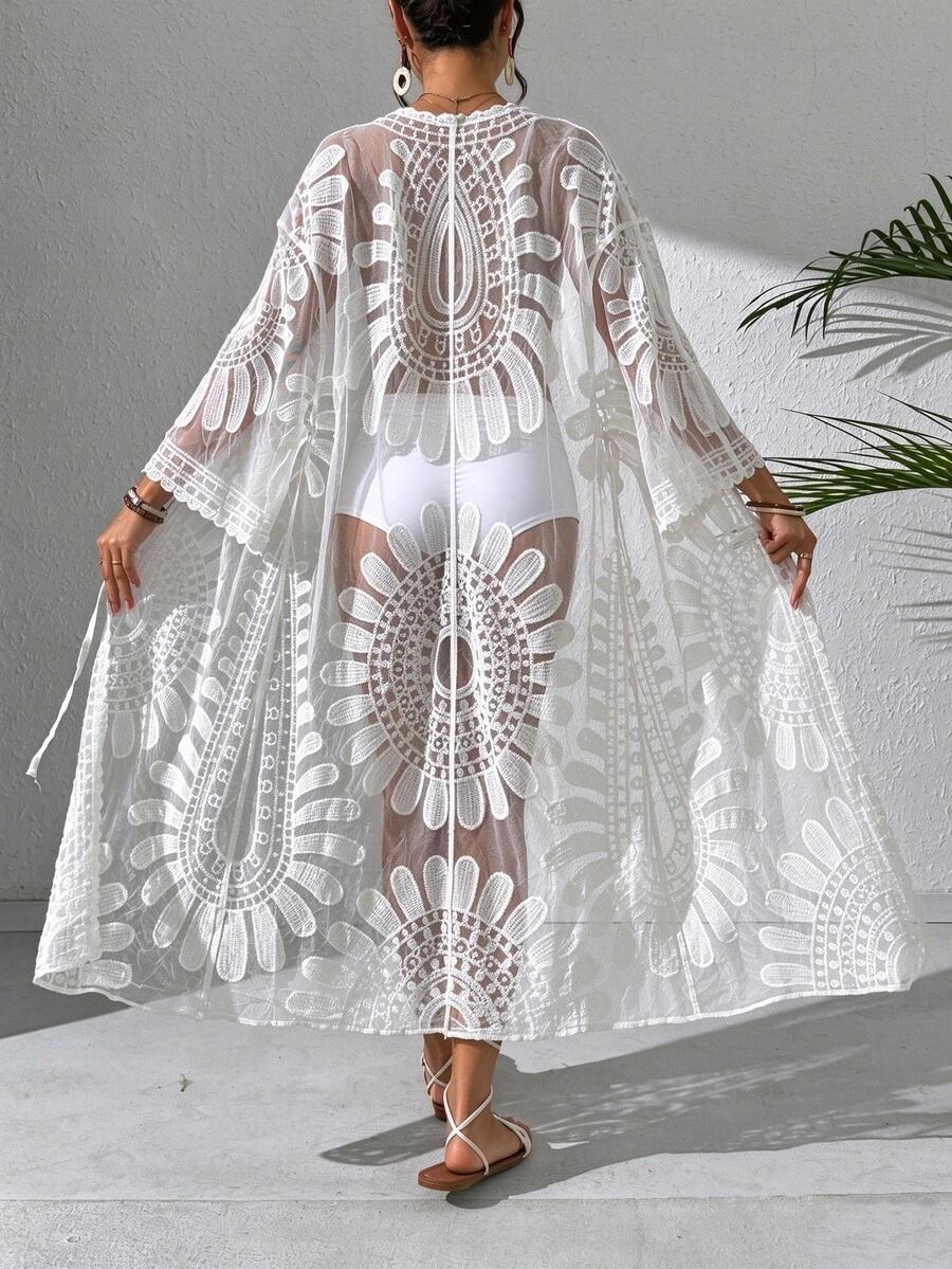 SHEIN BIAŁE PLAŻOWE PAREO S06__OS