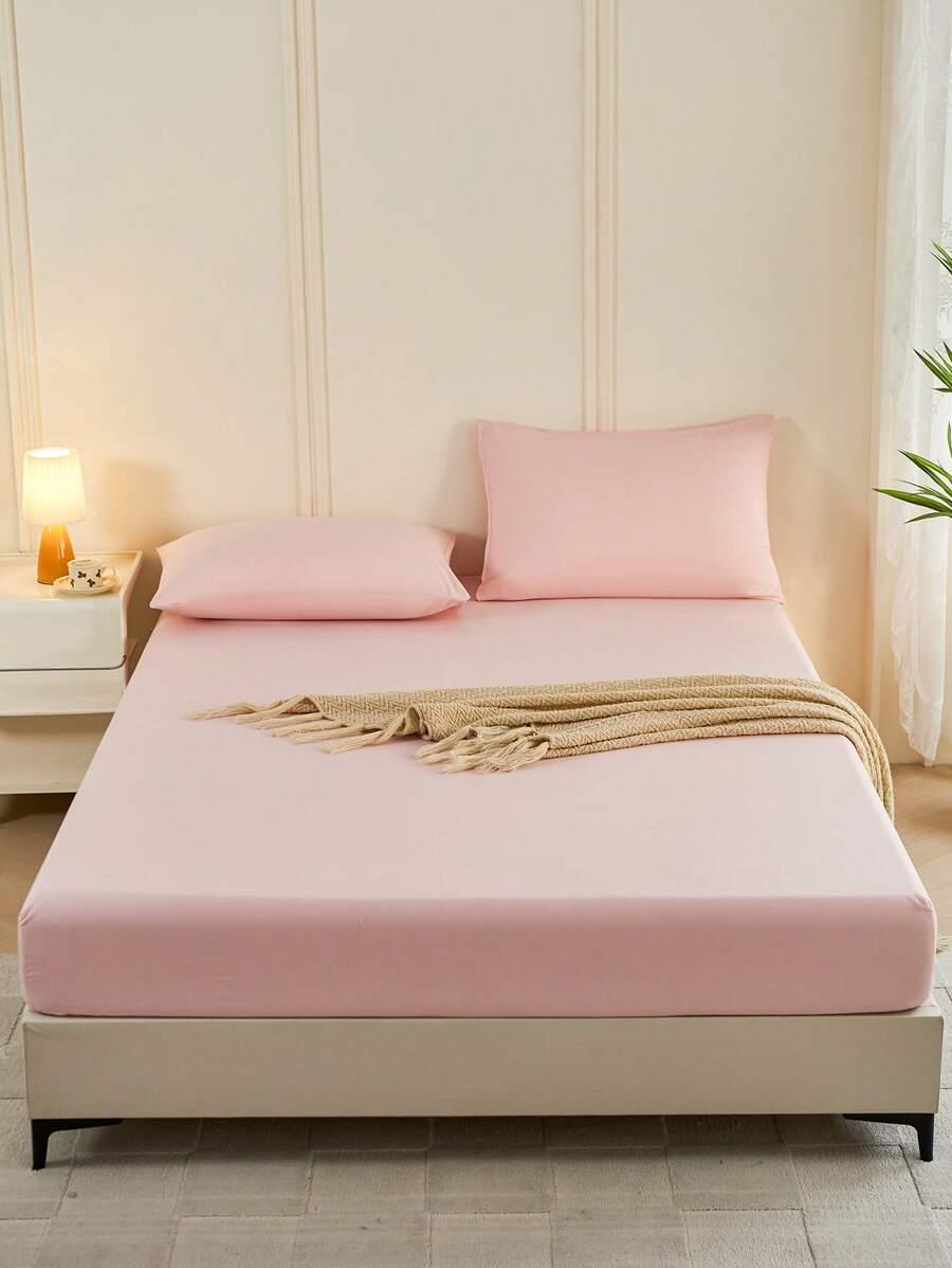 SHEIN RÓŻOWE PRZEŚCIERADŁO Z GUMKĄ S07__140X200
