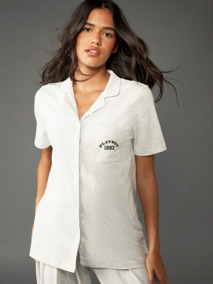 MISSGUIDED BAWEŁNIANA PIŻAMA BLUZKA SPODNIE S06__XS