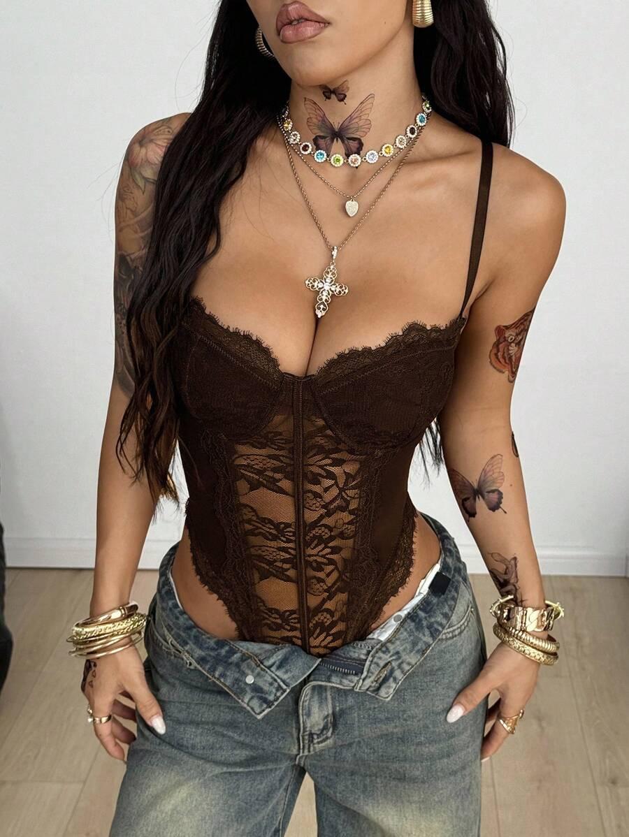 COOLANE BRĄZOWE BODY KORONKA S06__L