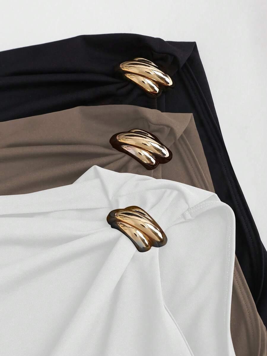 SHEIN BRĄZOWY TOP BEZ RĘKAWÓW PK01__S