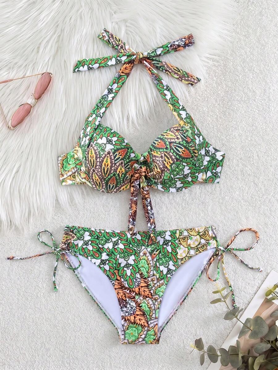 SHEIN STRÓJ KĄPIELOWY DWUCZĘŚCIOWY WZÓR S09__S