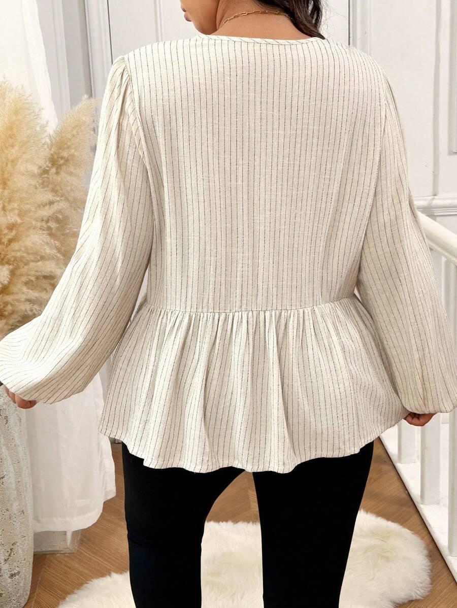 SHEIN BLUZKA DŁUGI RĘKAW KOKARDY S06__46
