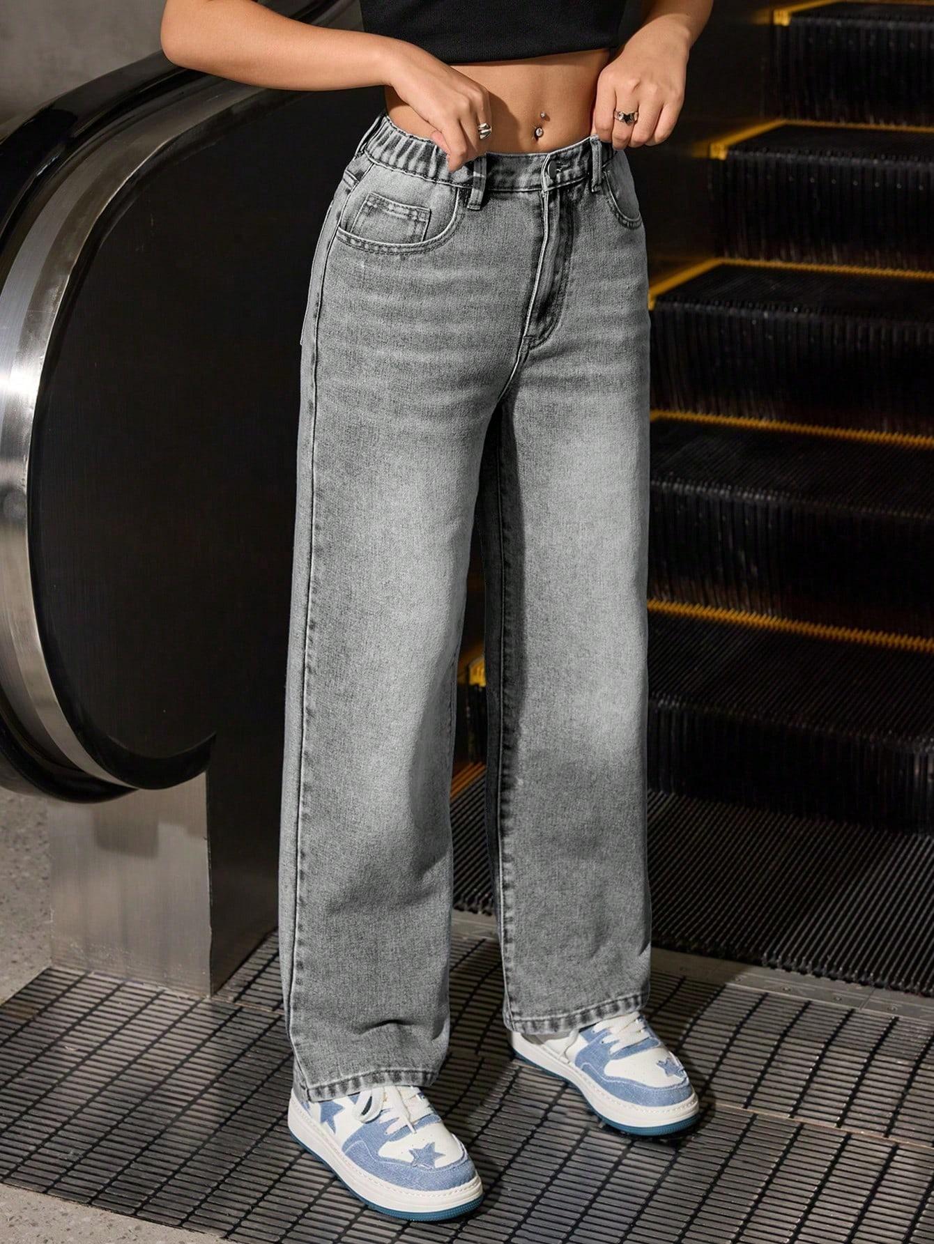 SHEIN SZARE SPODNIE JEANS S09__164/170