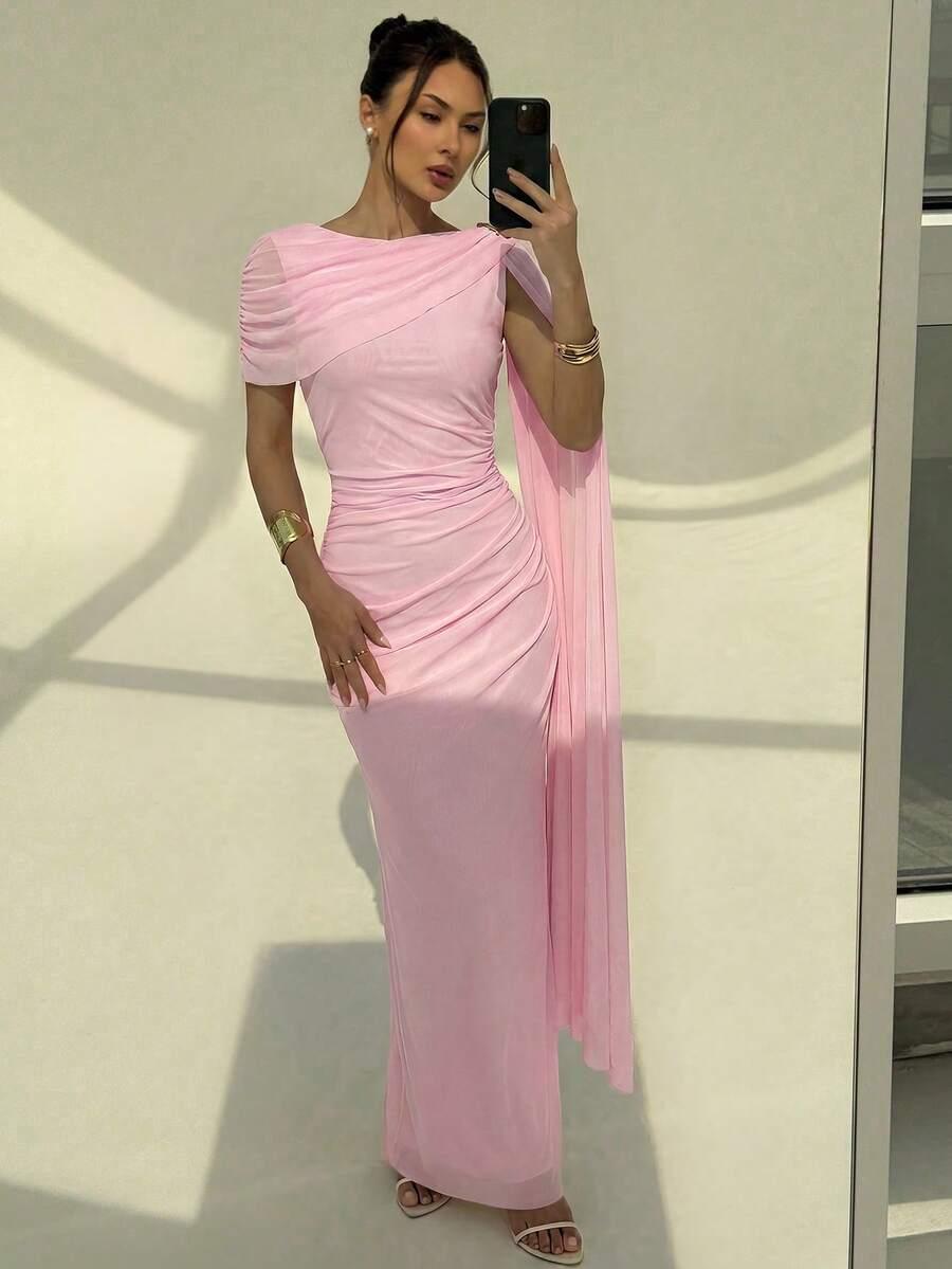 SHEIN RÓŻOWA MAXI SUKIENKA S06__M