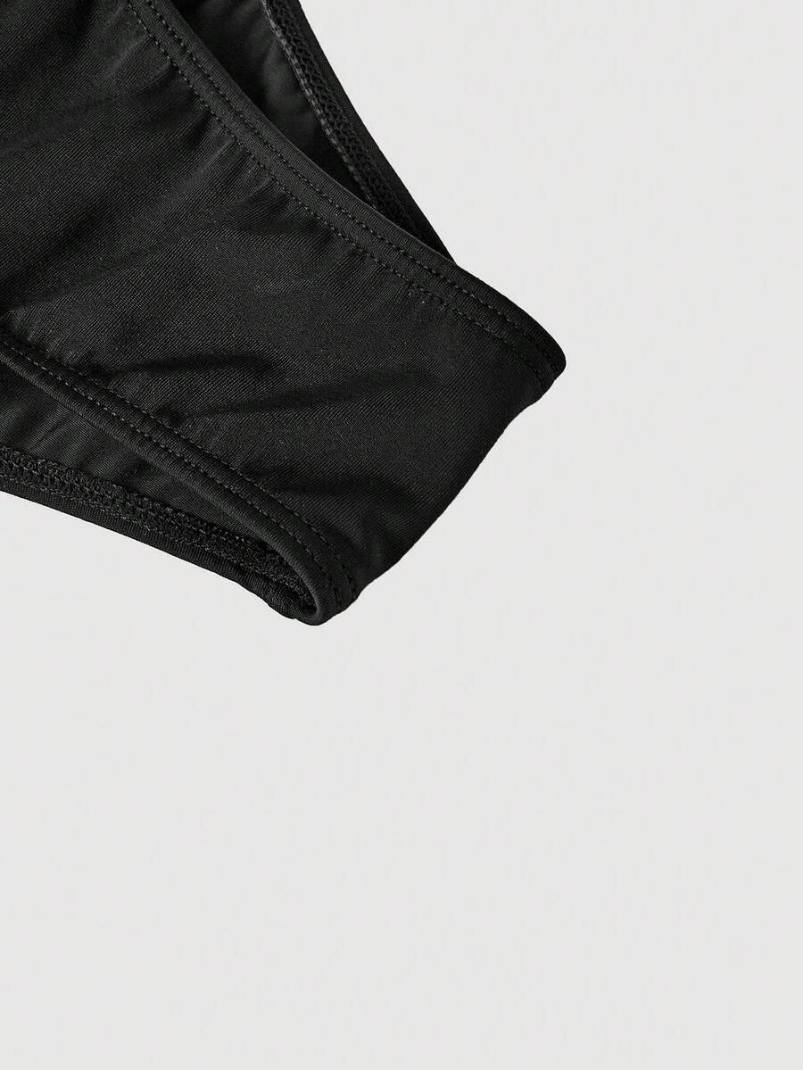 SHEIN CZARNY JEDNOCZĘŚCIOWY STRÓJ KĄPIELOWY S09__M