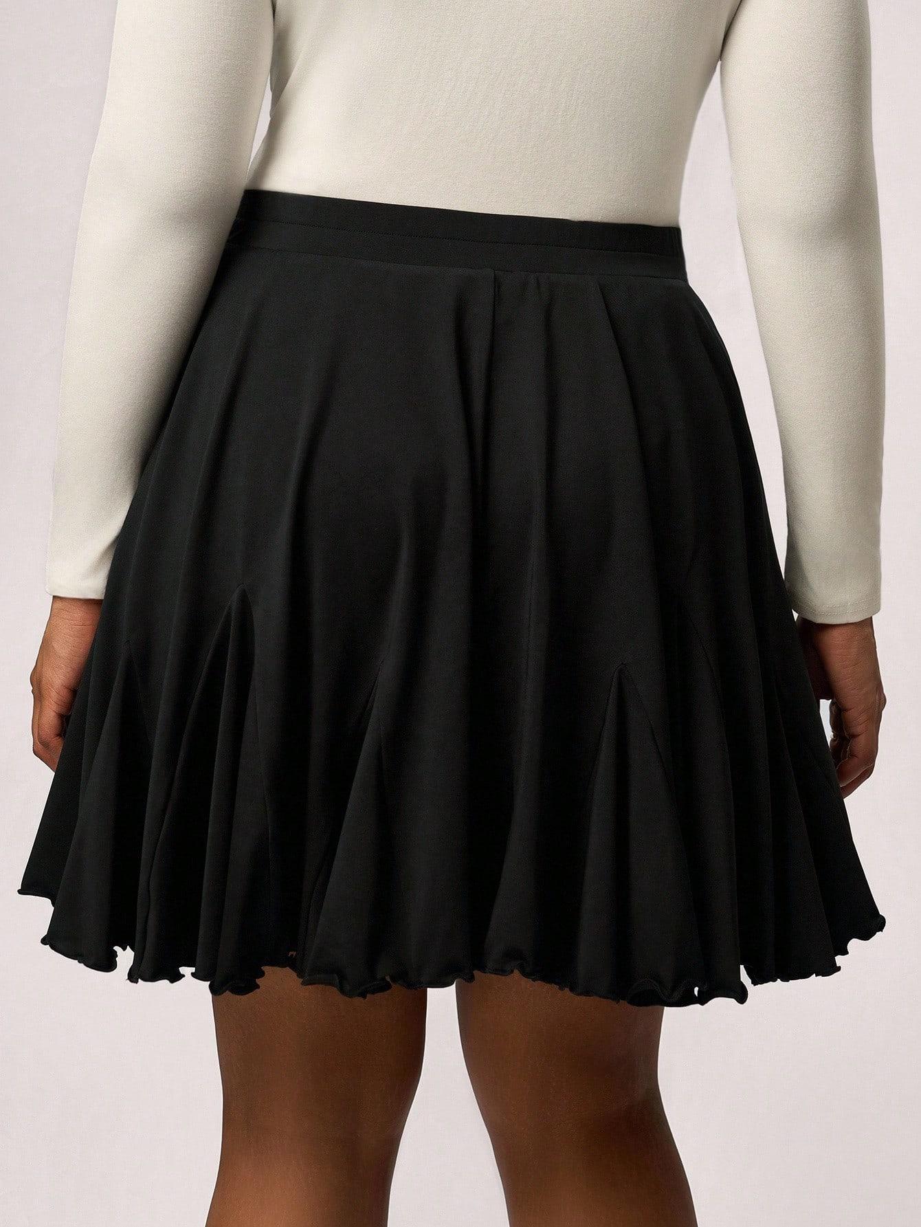 SHEIN CZARNA SPÓDNICA PRZED KOLANO S06__52