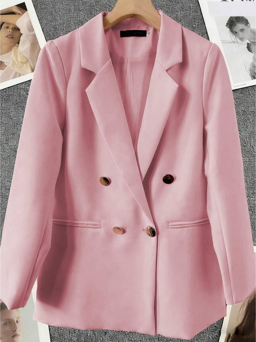 SHEIN RÓŻOWA MARYNARKA GUZIKI S06__L
