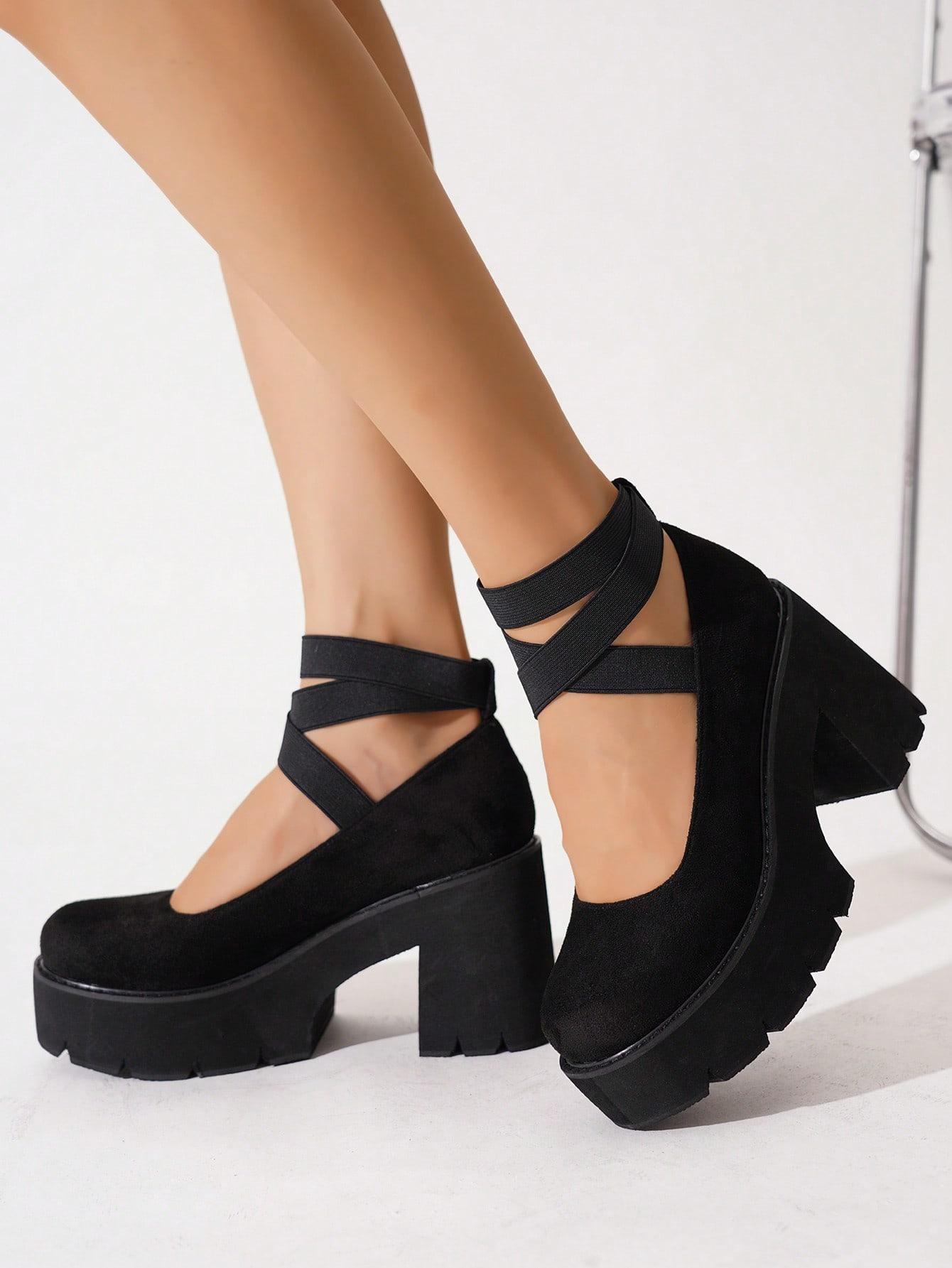 SHEIN CZARNE CZÓŁENKA PLATFORMA S06__38