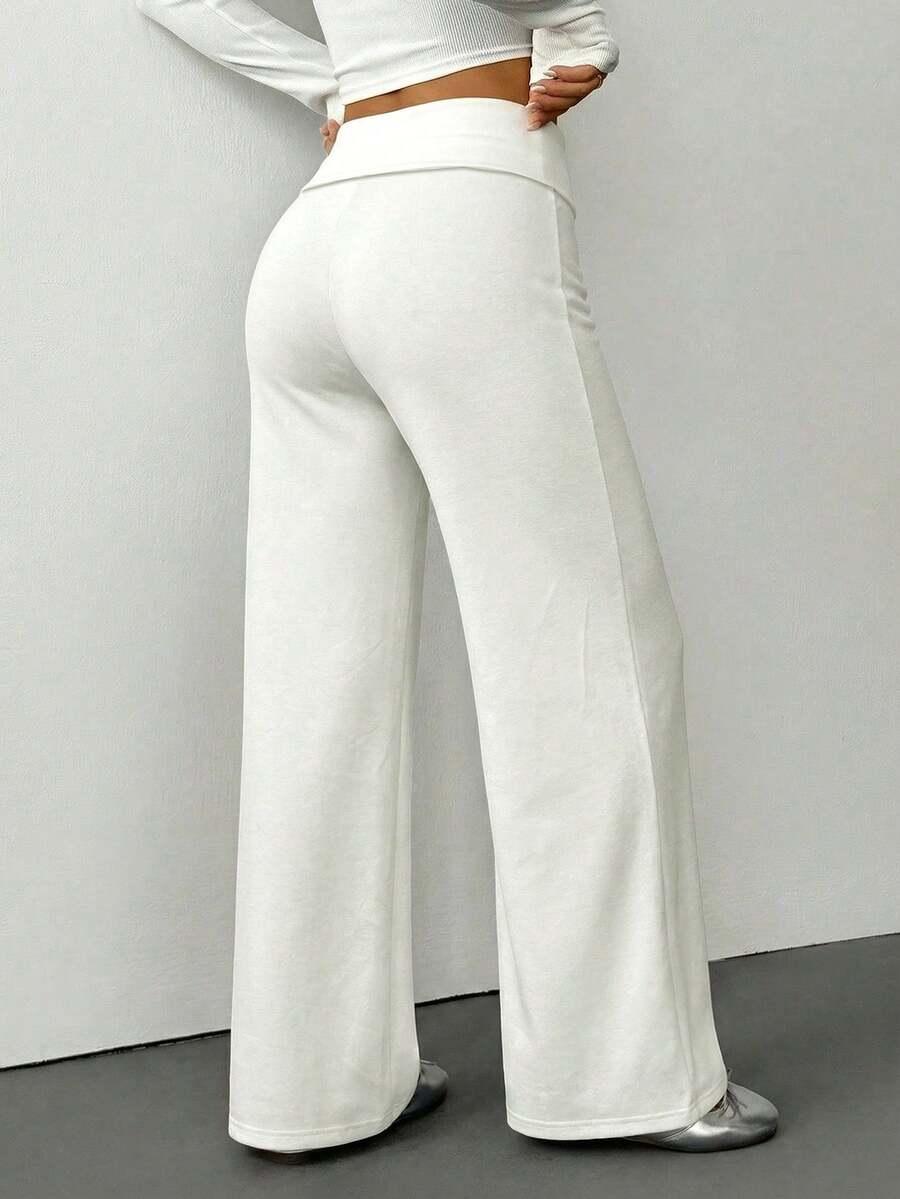 SHEIN BIAŁE SPODNIE PROSTA NOGAWKA S06__L