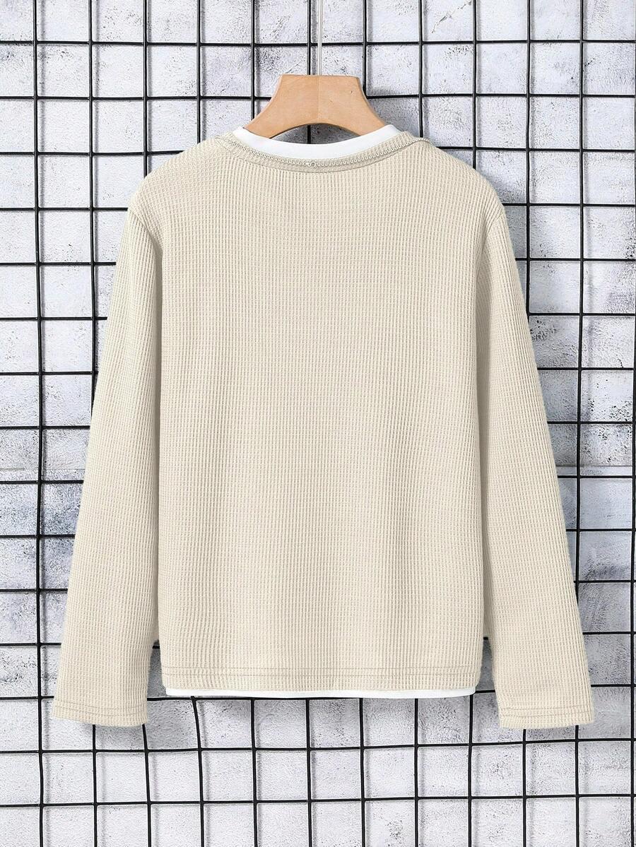 SHEIN BEŻOWA BLUZKA DŁUGI RĘKAW S06__146/152