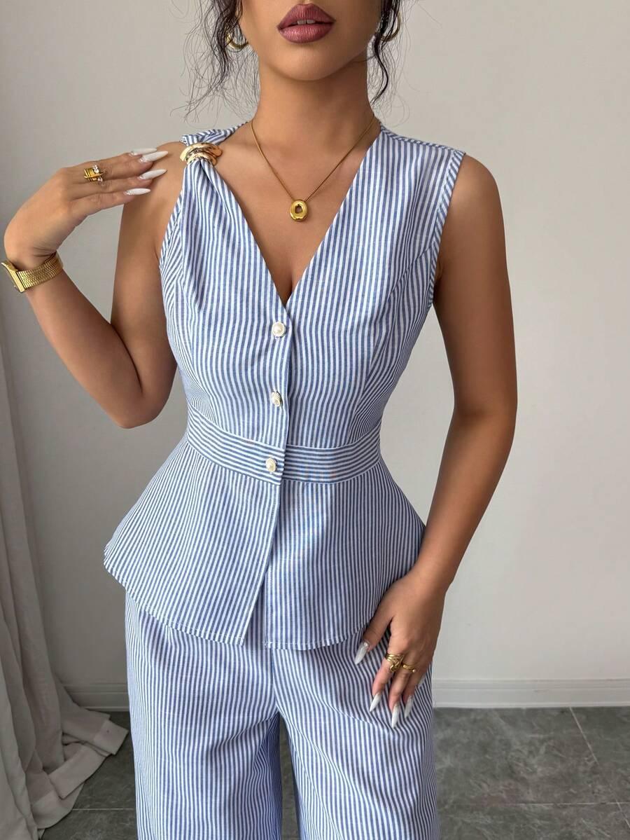 SHEIN DWUCZĘŚCIOWY KOMPLET SPODNIE BLUZKA PRINT S06__M