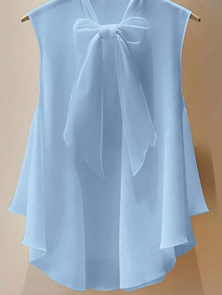 SHEIN NIEBIESKA BLUZKA WIĄZANIE S06__XL
