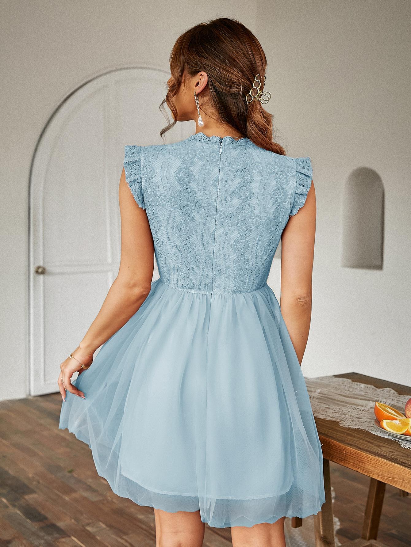 SHEIN NIEBIESKA SUKIENKA TIUL S06__S