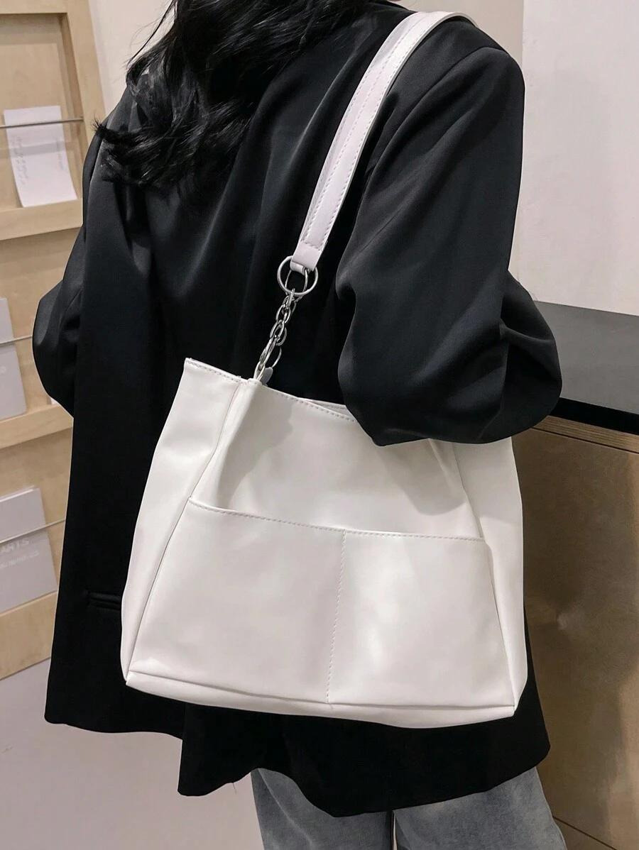 SHEIN BIAŁA TOREBKA IMITACJA SKÓRY S07__13X23X30CM