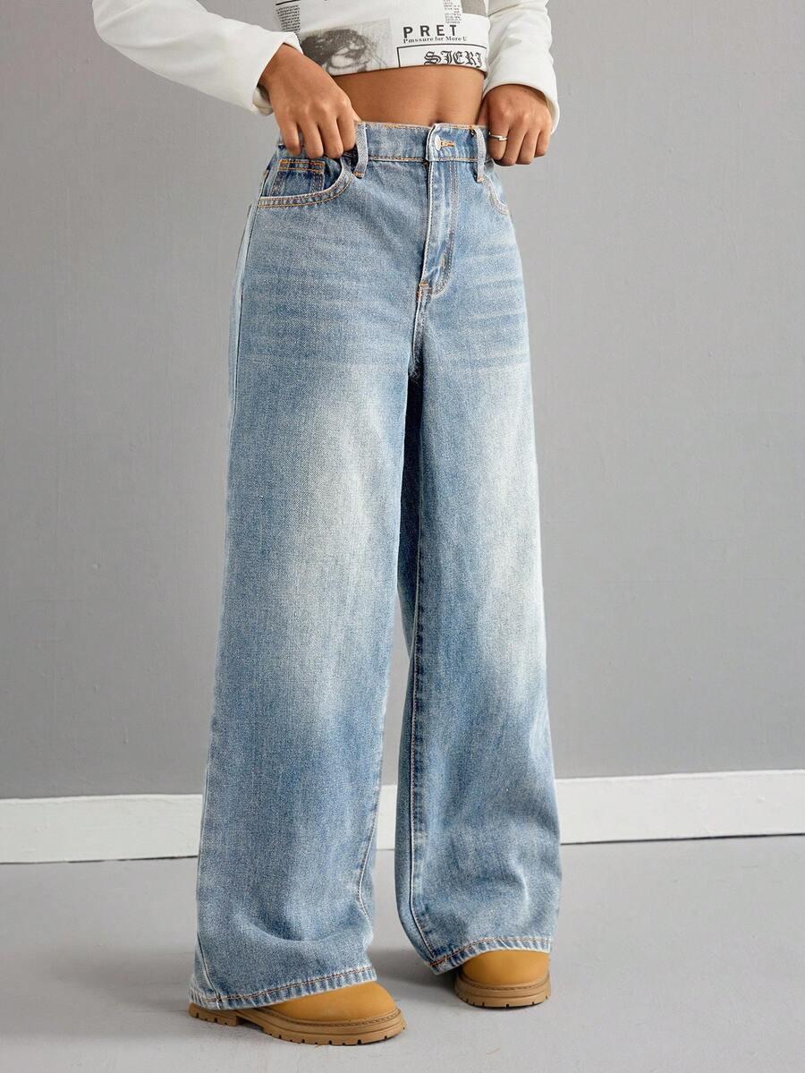 SHEIN NIEBIESKIE SPODNIE JEANS S06__134/140