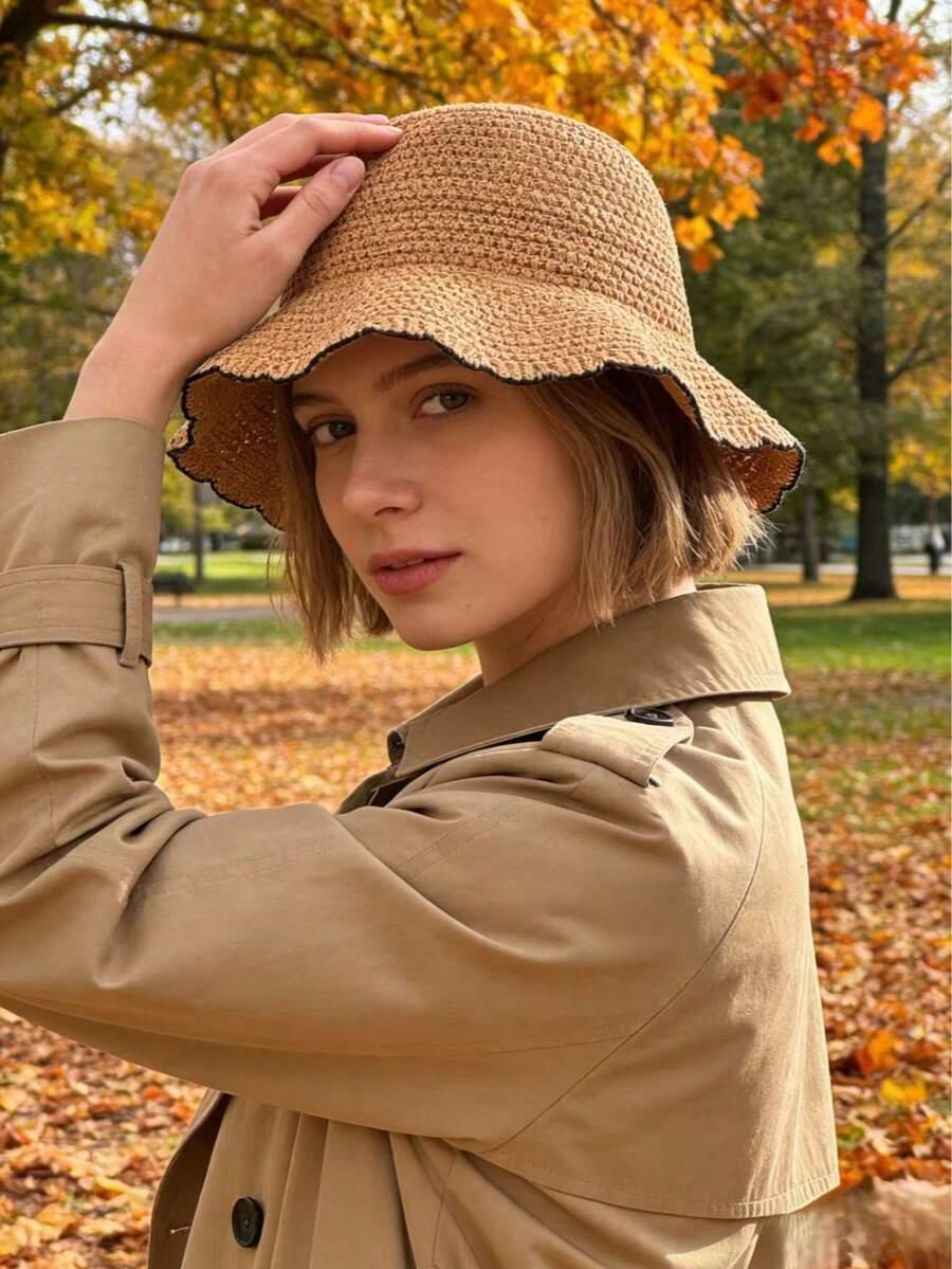 SHEIN BRĄZOWY KAPELUSZ CASUAL S07__58CM