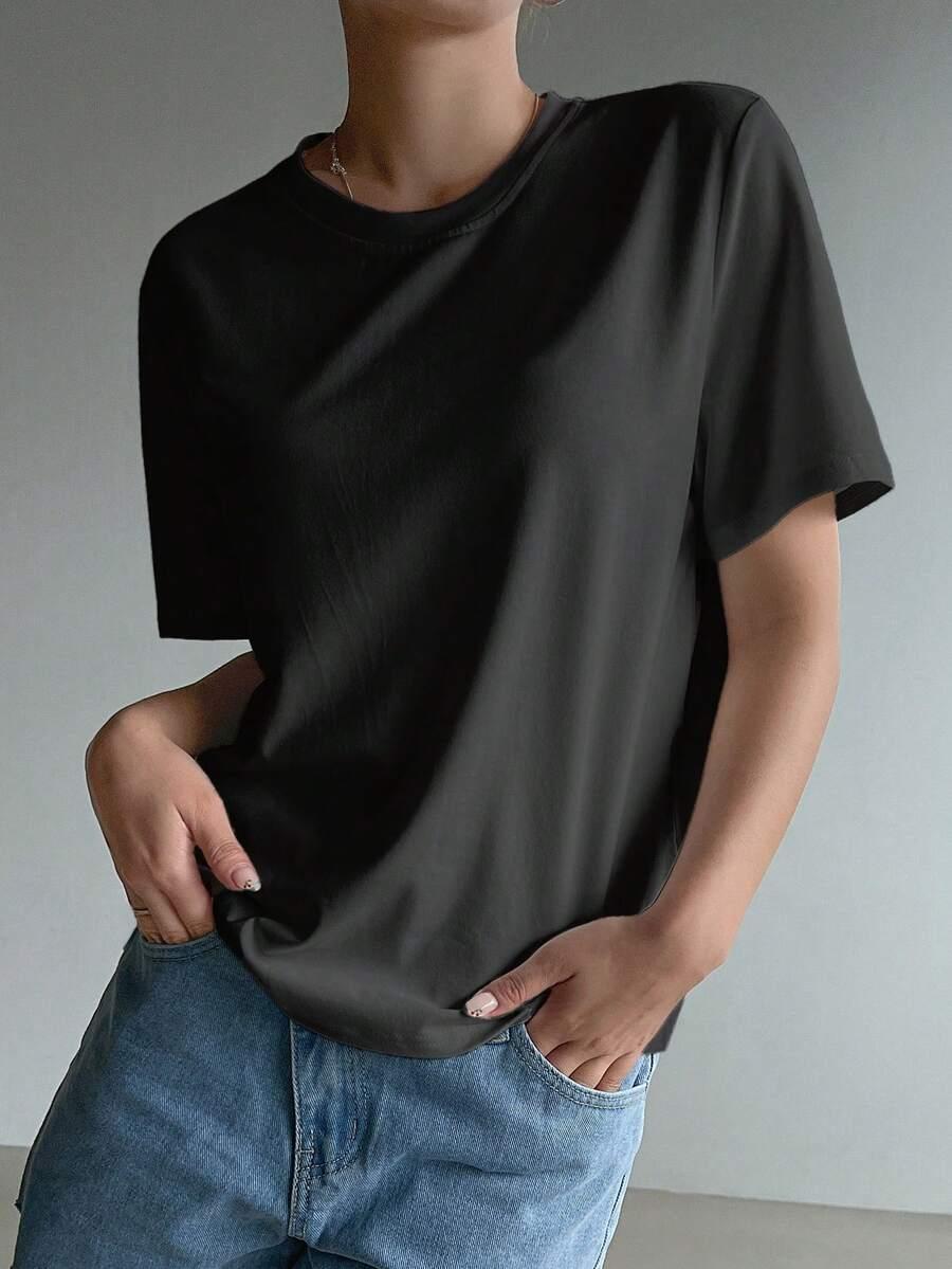 DAZY CZARNY T-SHIRT BASIC S06__XS