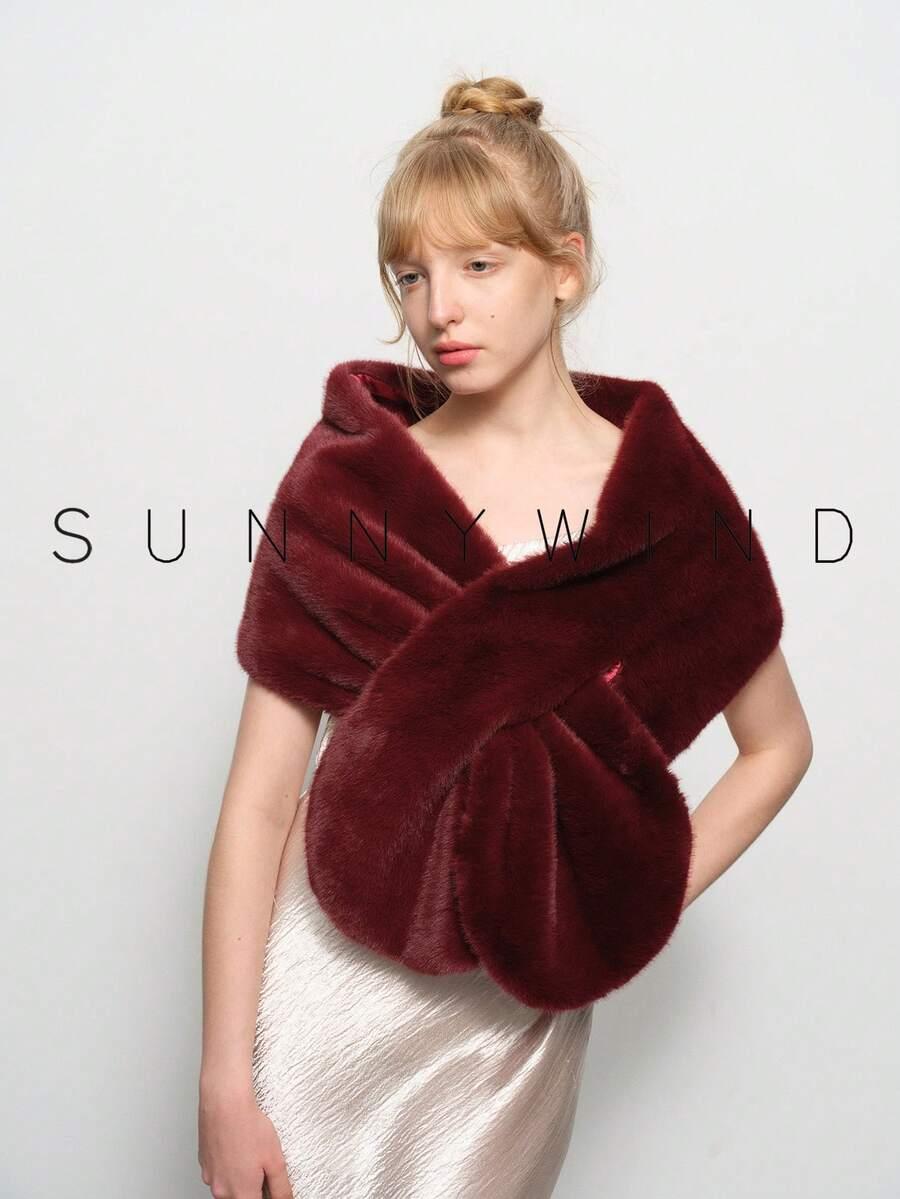 SHEIN BORDOWY SZALIK SZTUCZNE FUTRO W01__40X180CM