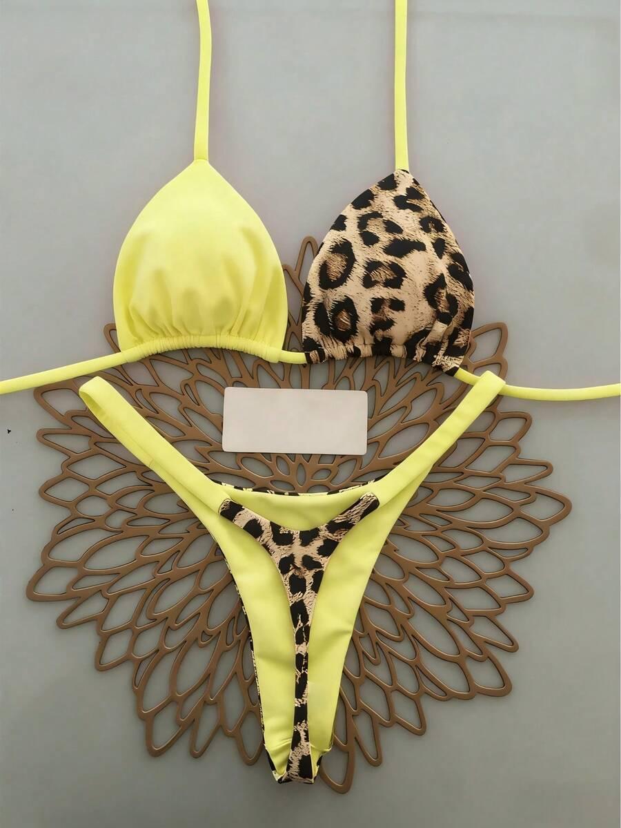 SHEIN DWUCZĘŚCIOWY STRÓJ KĄPIELOWY ANIMAL PRINT S09__L
