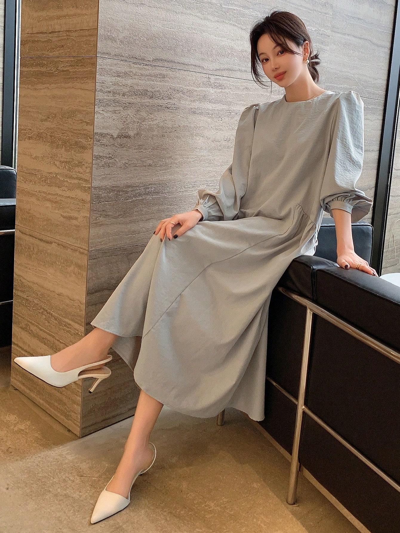 SHEIN SUKIENKA DŁUGI RĘKAW S06__L