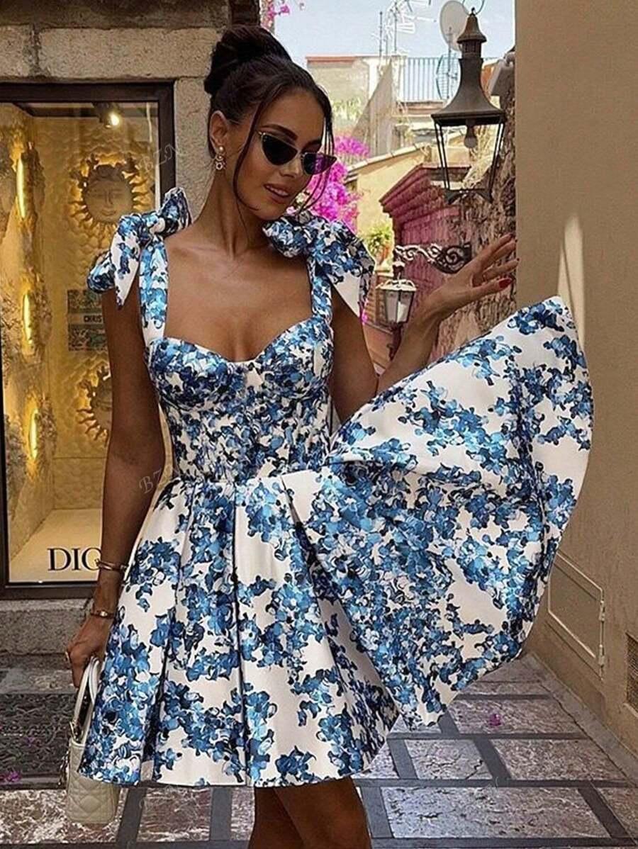 SHEIN MINI SUKIENKA PRINT KOKARDA S06__S