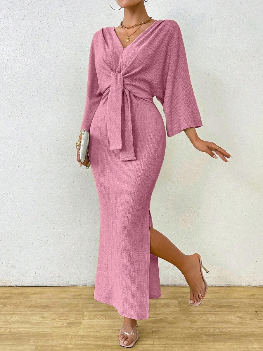 SHEIN RÓŻOWA SUKIENKA MAXI S06__L