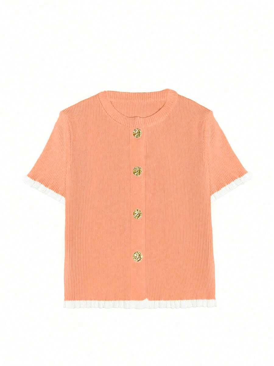 SHEIN POMARAŃCZOWA BLUZKA GUZIKI S06__XL