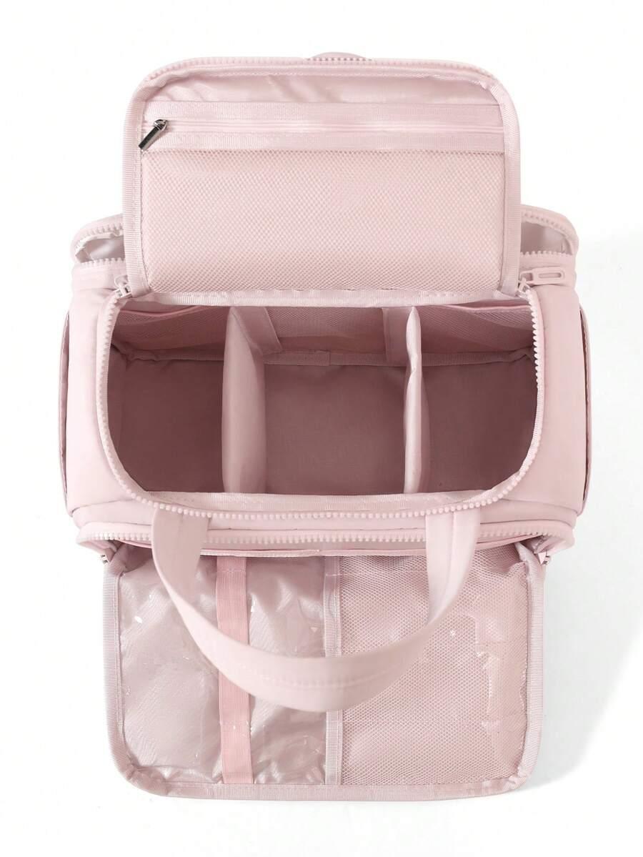 SHEIN BEŻOWA KOSMETYCZKA ZAMEK S07__14,5X21X29CM