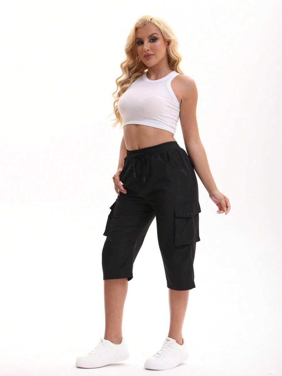 SHEIN CZARNE SPODNIE RYBACZKI S06__M
