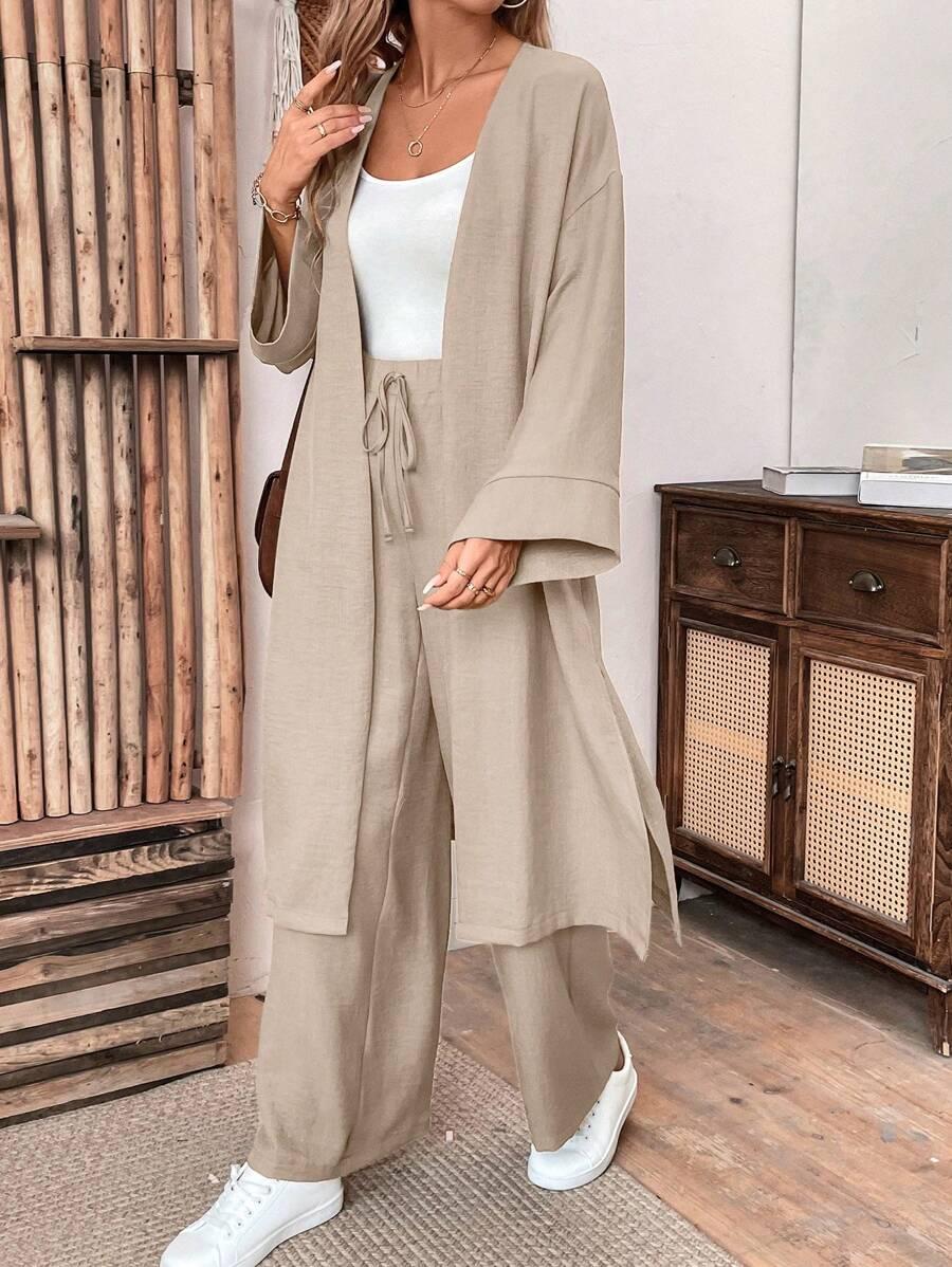 SHEIN NARZUTKA SPODNIE KOMPLET S06__L
