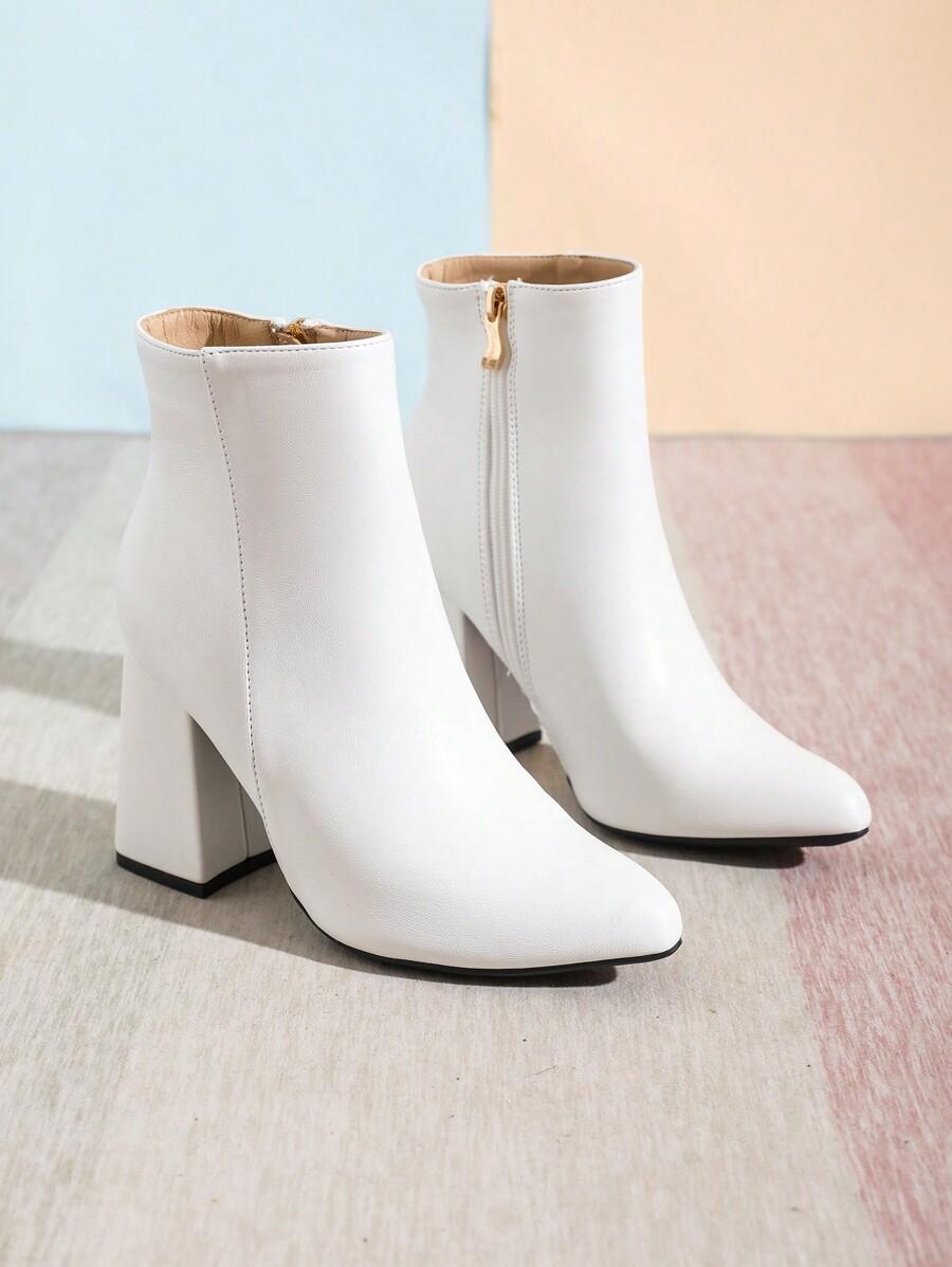 SHEIN BIAŁE BOTKI ZAMEK W01__40,5