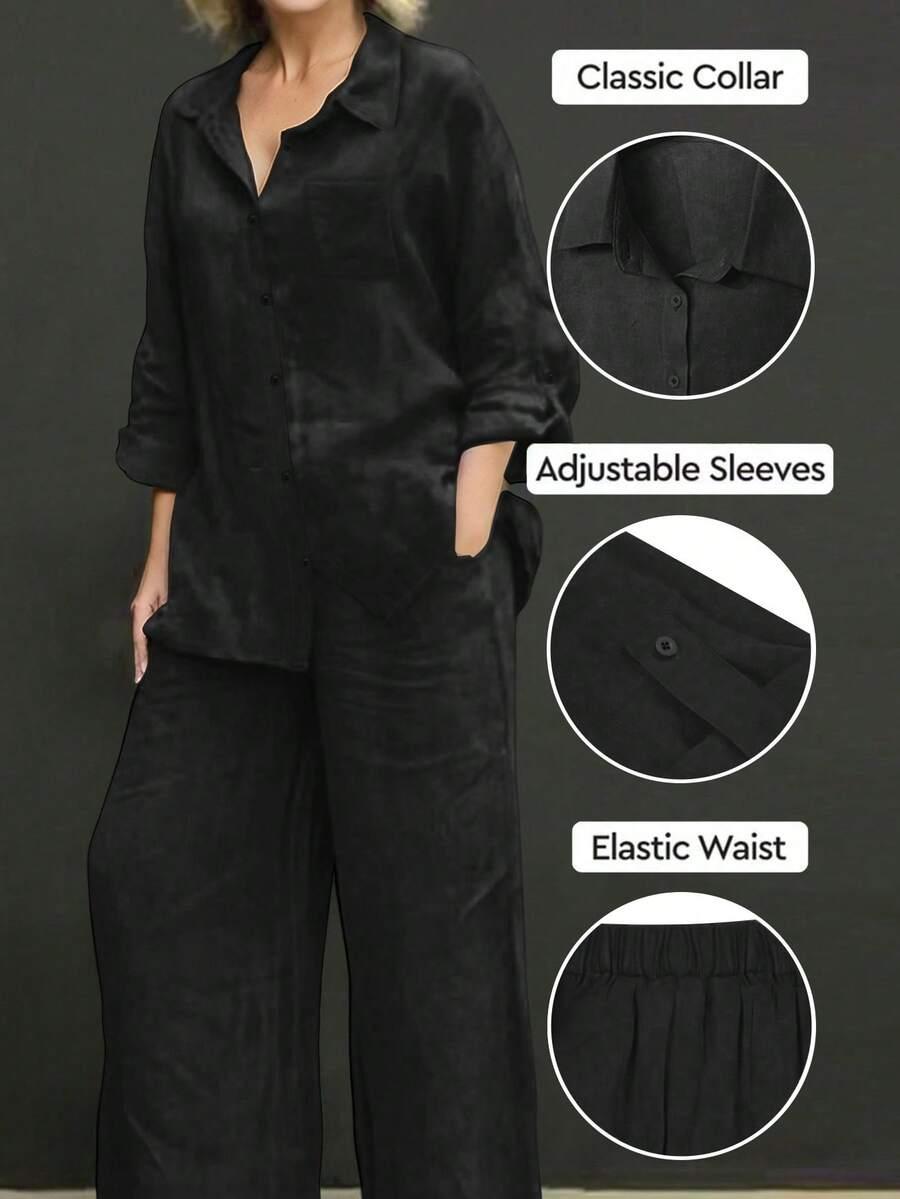 SHEIN KOSZULA SPODNIE KOMPLET S06__S