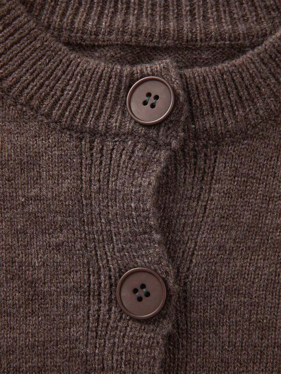 SHEIN BRĄZOWY SWETER ROZPINANY S06__XS