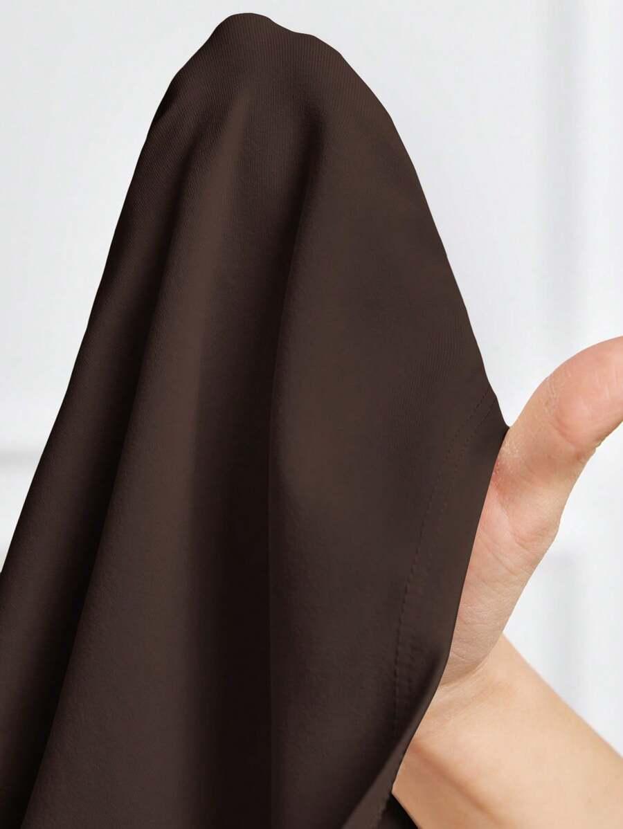 MATERNIWEAR BRĄZOWA CIĄŻOWA SUKIENKA BEZ RĘKAWÓW S06__M