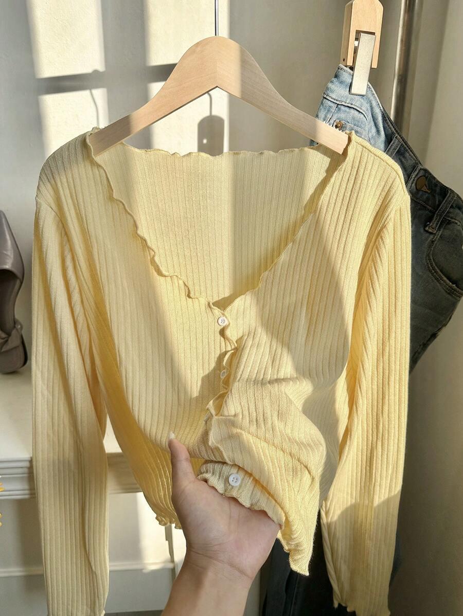 SHEIN ŻÓŁTA BLUZKA DŁUGI RĘKAW S06__140-146