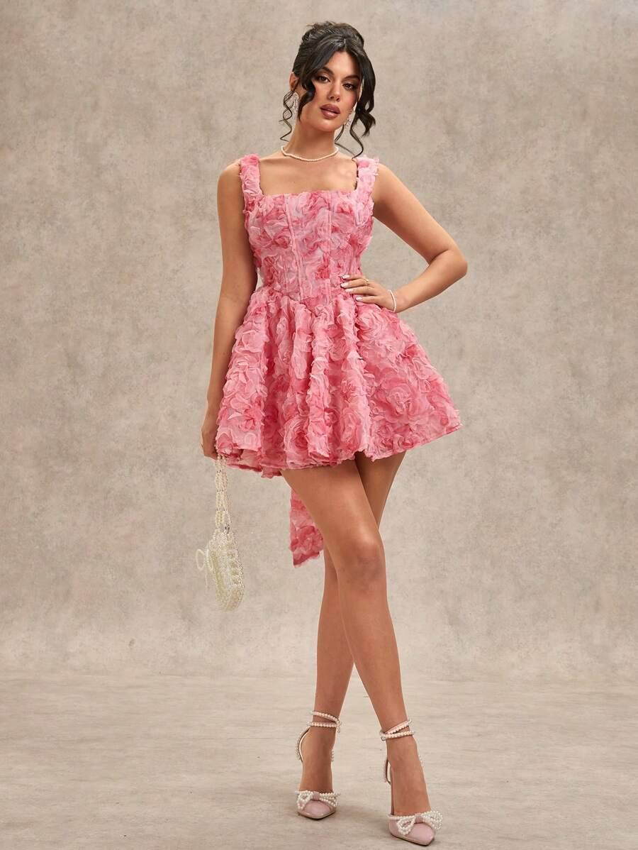 SHEIN RÓŻOWA MINI SUKIENKA PK01__S
