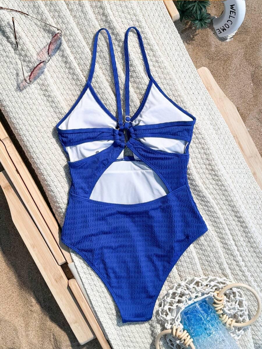 SHEIN NIEBIESKI JEDNOCZĘŚCIOWY STRÓJ KĄPIELOWY S09__XL