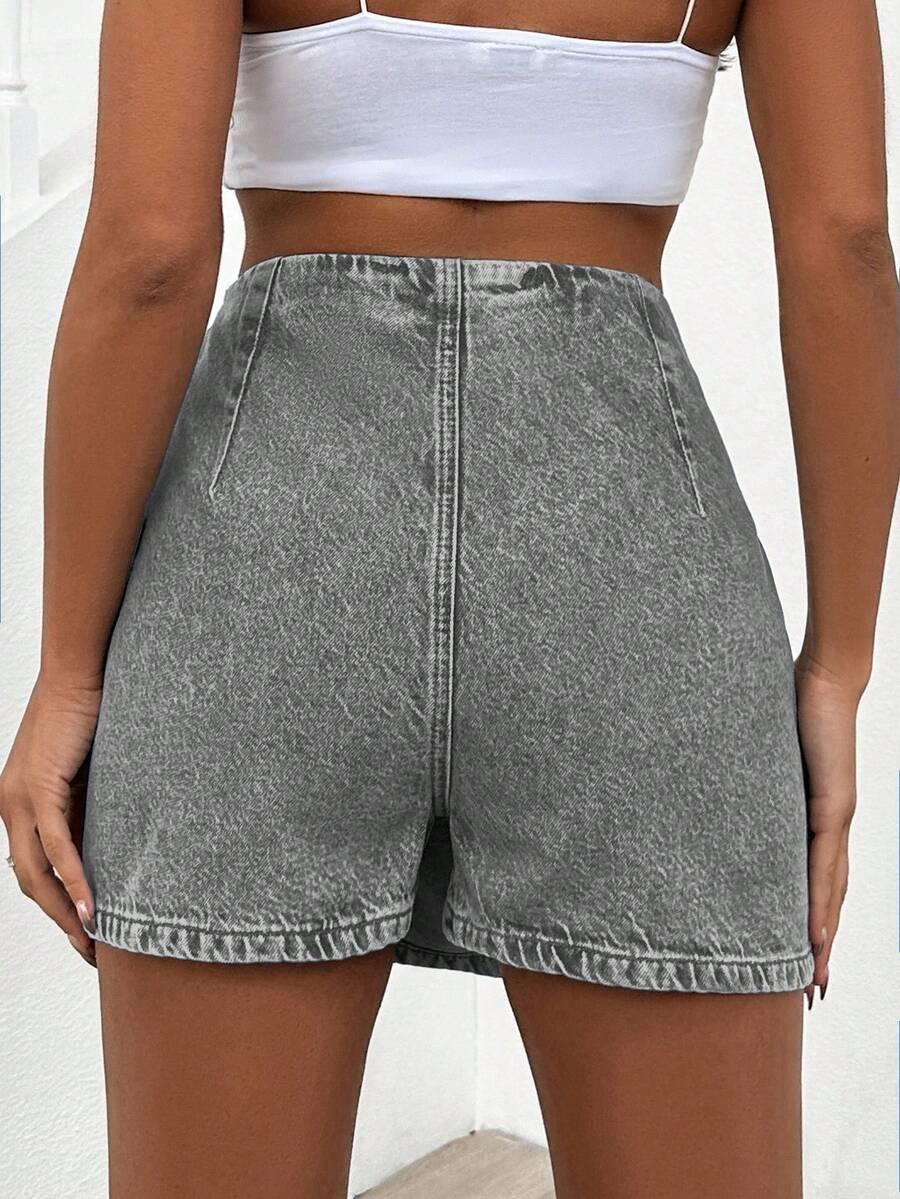 SHEIN SZARE SPÓDNICO-SPODENKI JEANS S06__M