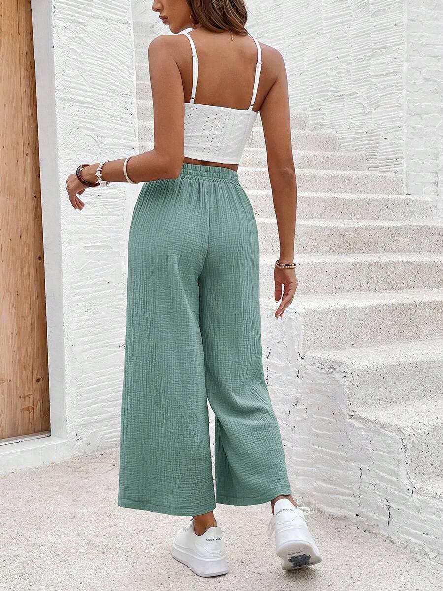 SHEIN ZIELONE SPODNIE CASUAL S06__XS