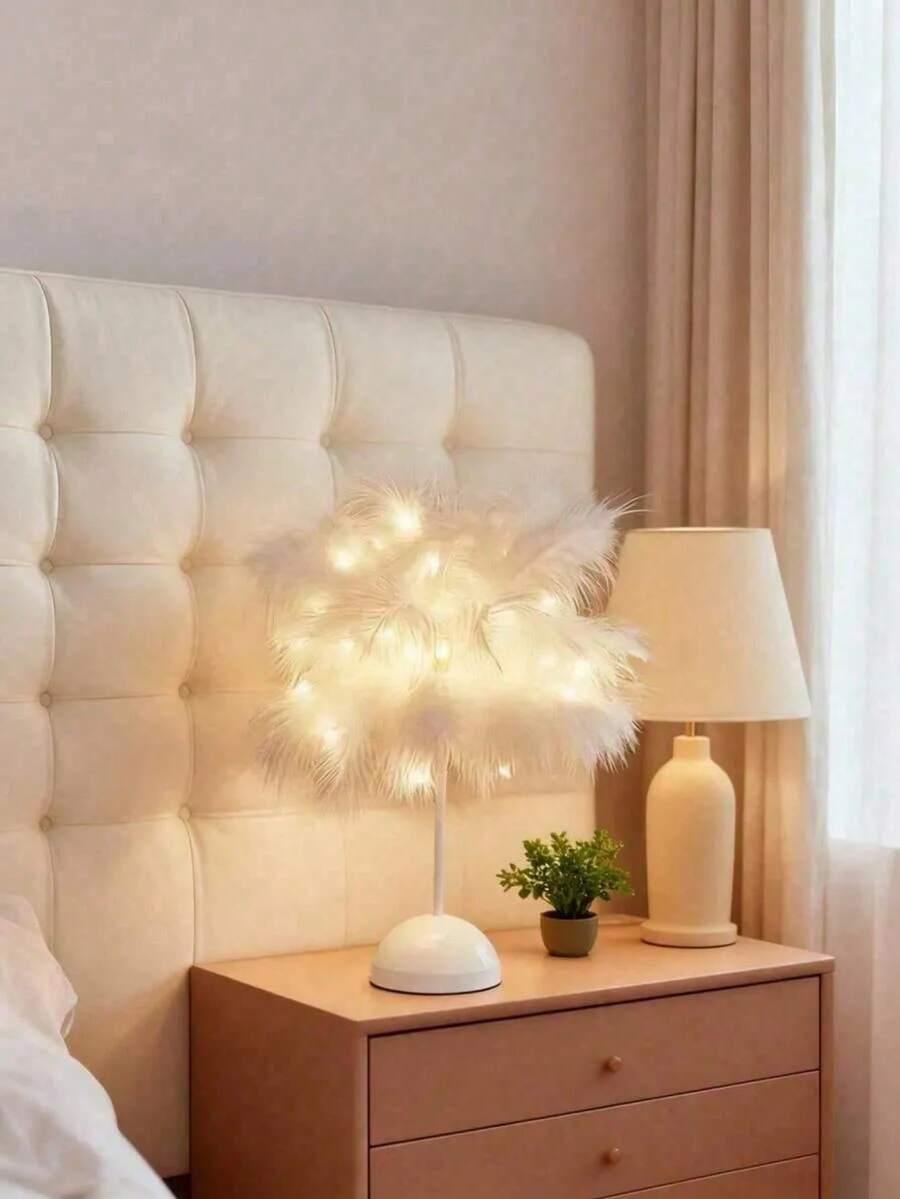 SHEIN BIAŁA LAMPKA NOCNA S07__30CM