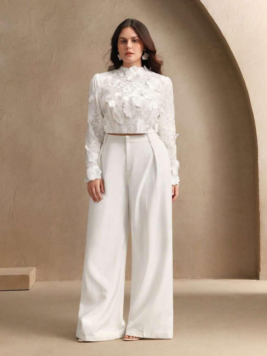 SHEIN BIAŁA BLUZKA ZDOBIENIE S06__XXL