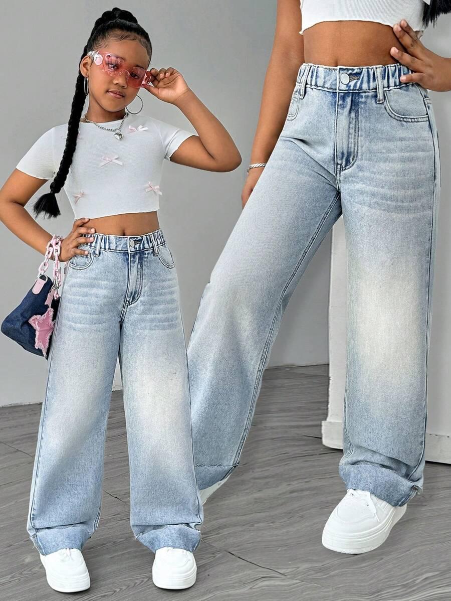 SHEIN NIEBIESKIE SPODNIE JEANS S06__146/152