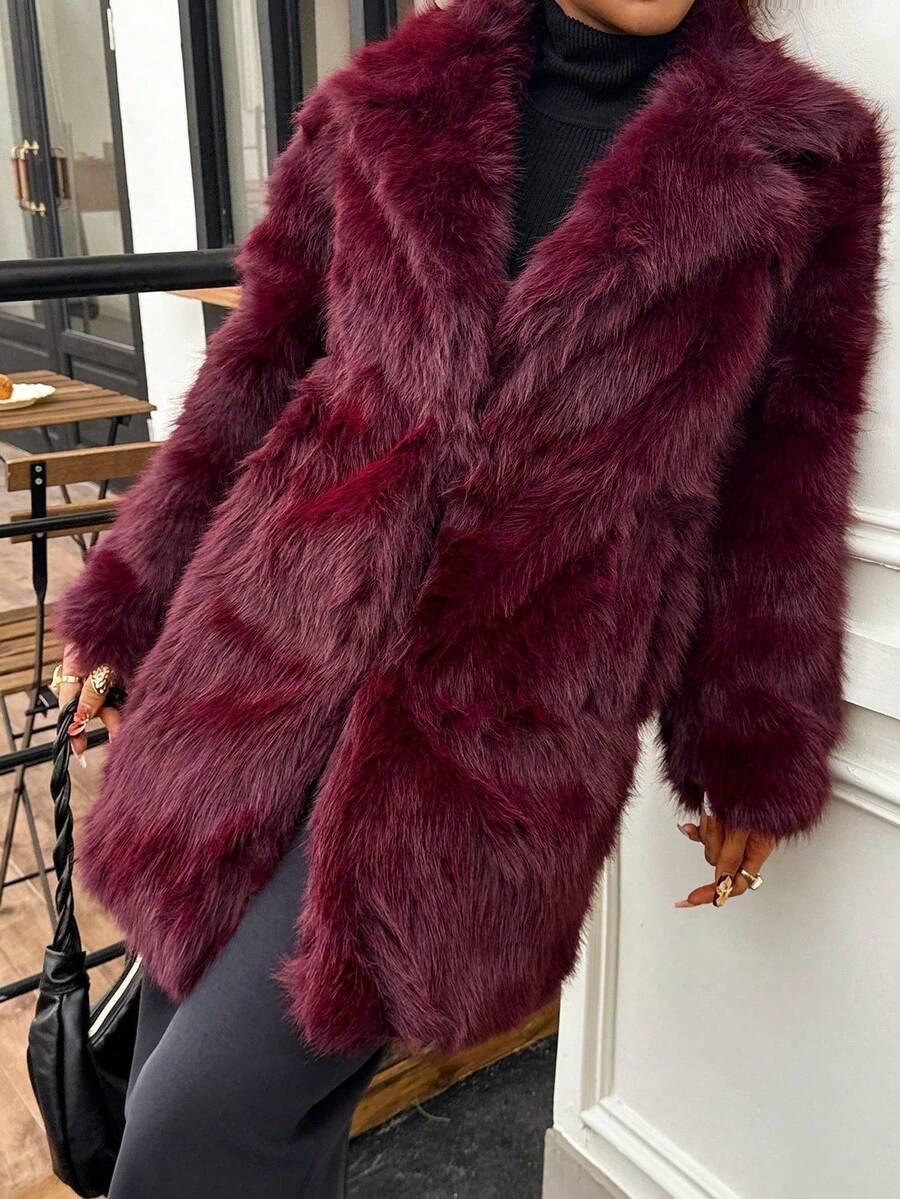 SHEIN BORDOWE SZTUCZNE FUTRO W01__S
