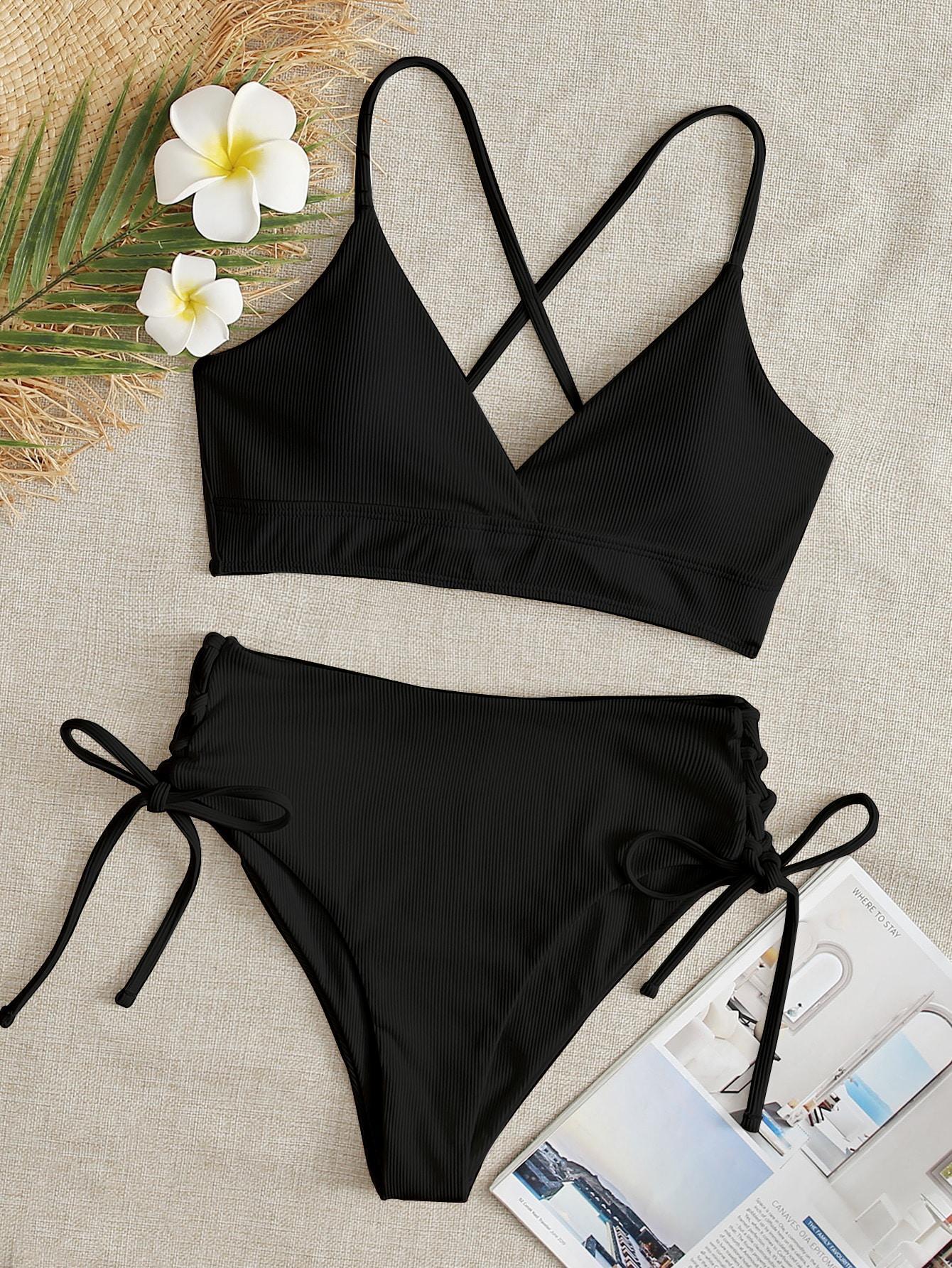 SHEIN DWUCZĘŚCIOWY STRÓJ KĄPIELOWY S09__L