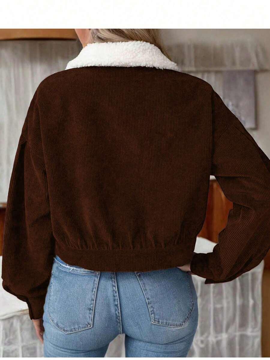 SHEIN BRĄZOWA KURTKA BOMBER W01__S