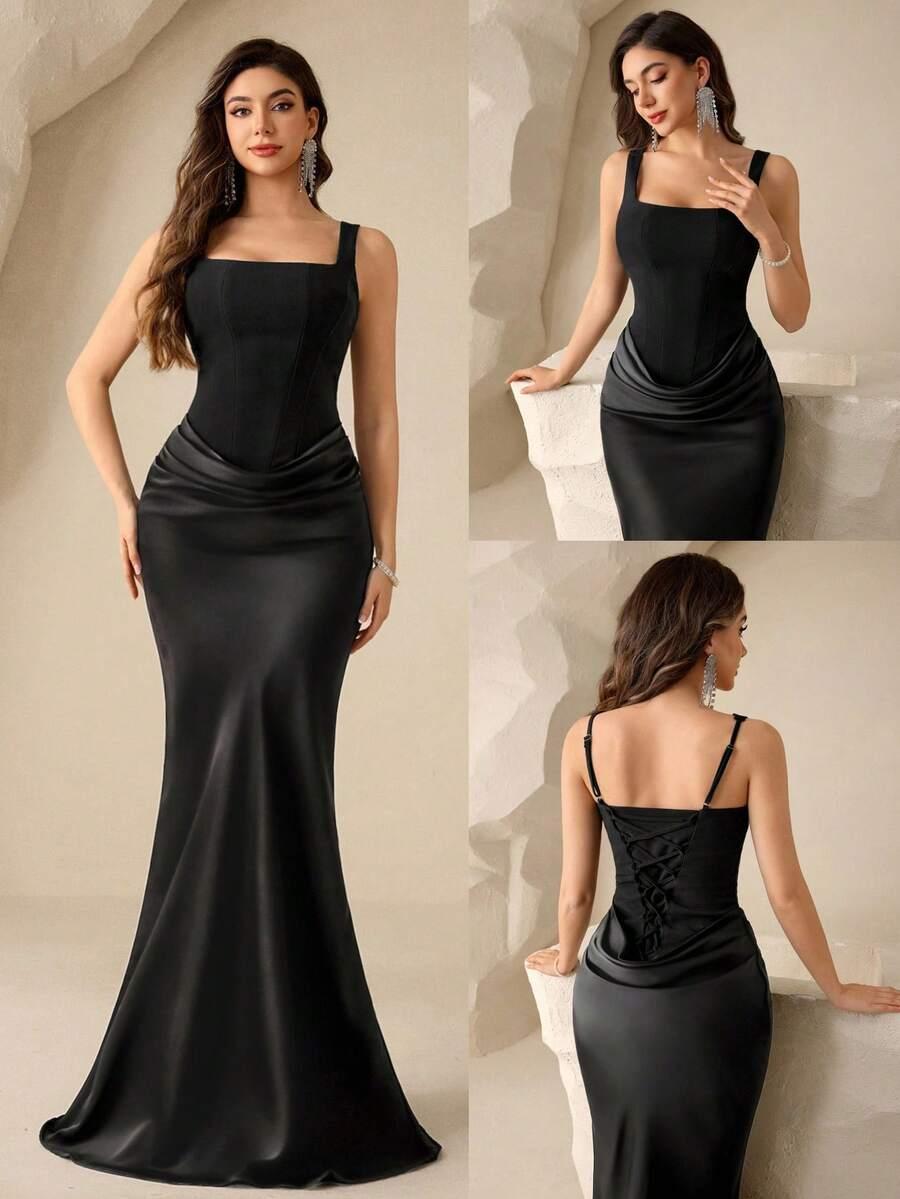 SHEIN CZARNA MAXI SUKIENKA S06__M